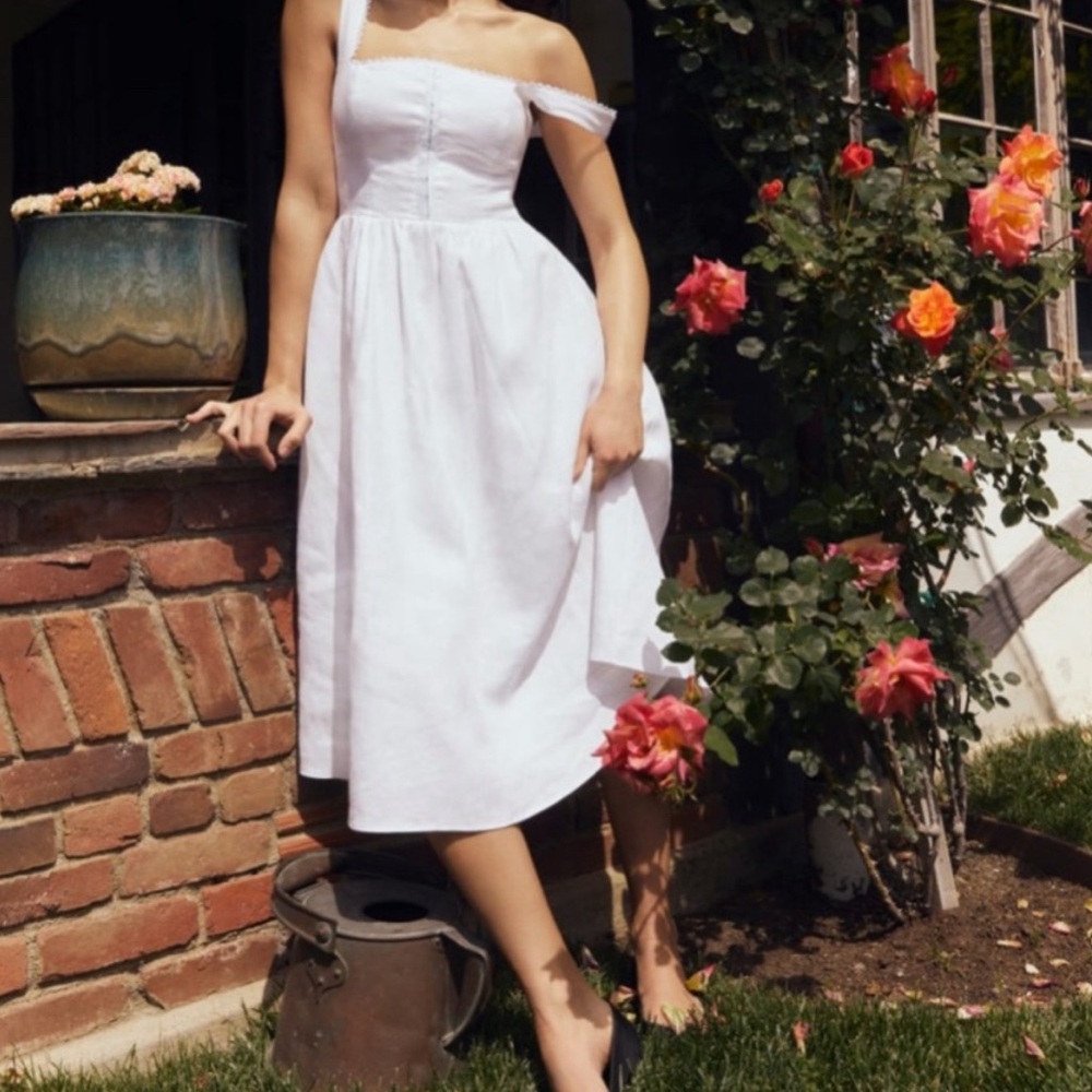 Petites Tagliatelle Linen Dress